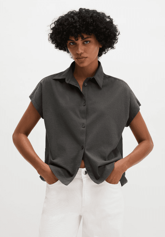 Marc O`Polo Jersey blouse wide - Oxide Grey