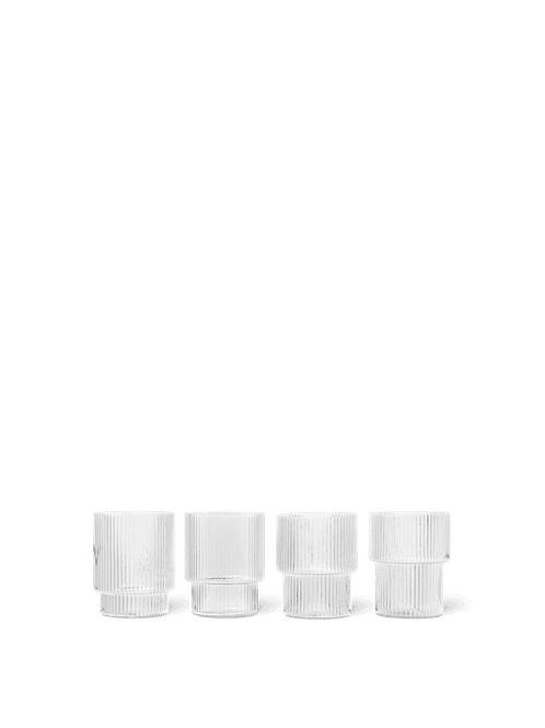 Hovedbilde Ripple Glasses - Set of 4 - Clear/ Ferm Living