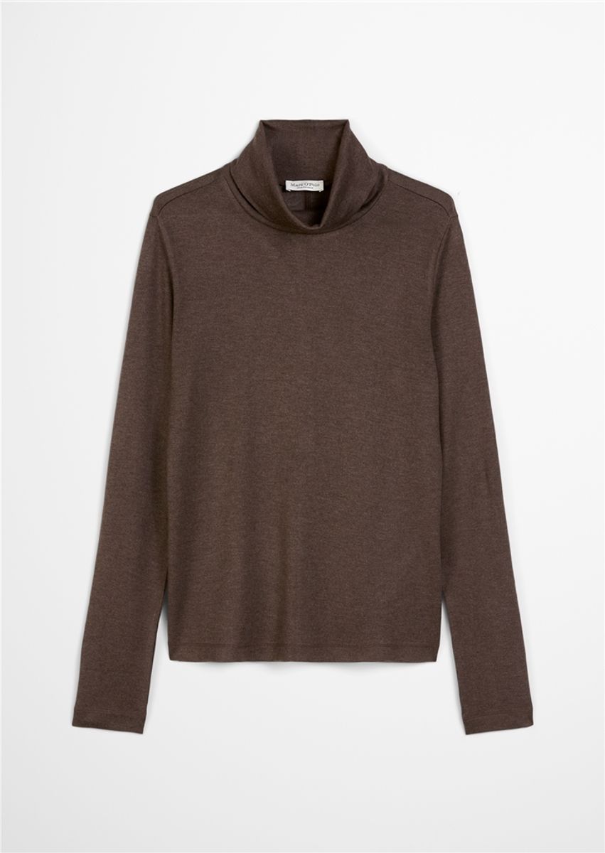 High neck long sleeve shaded brown melange/ Marc O`polo