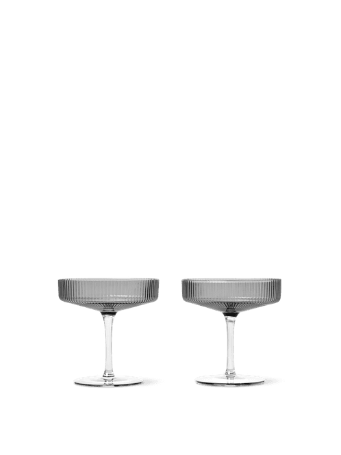 Hovedbilde Ripple Champagne Saucers - Set of 2 - Smoked/ ...