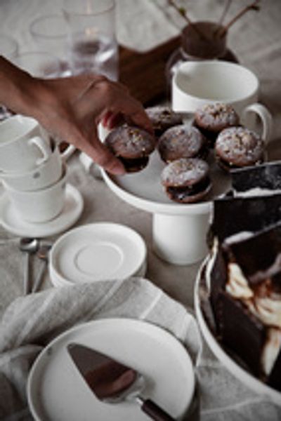 Hovedbilde Kaffekopp med fat, porslin, vanilj/ Ernst