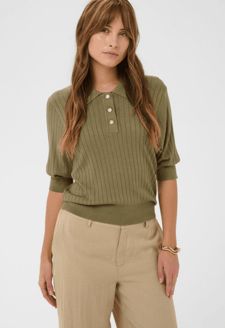 Hovedbilde Culture CUsophi Annemette SS Polo - Dusky Green