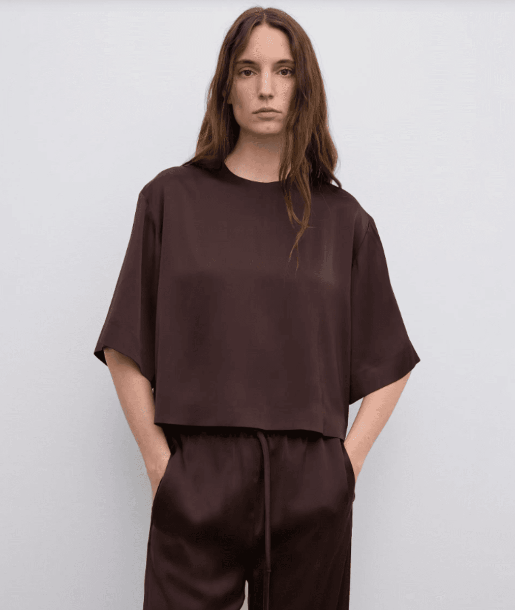 Woven fluid t-shirt Chocolate Brown/ Dagmar