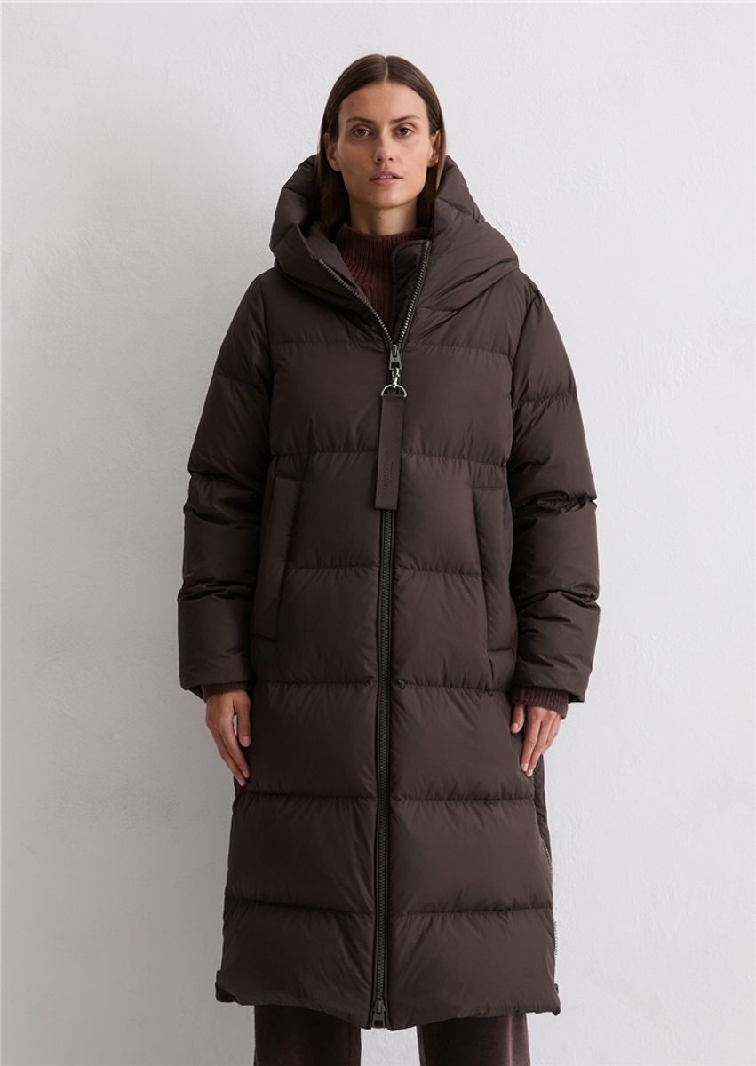Puffer down hooded coat dark coffee/ Marc O`polo
