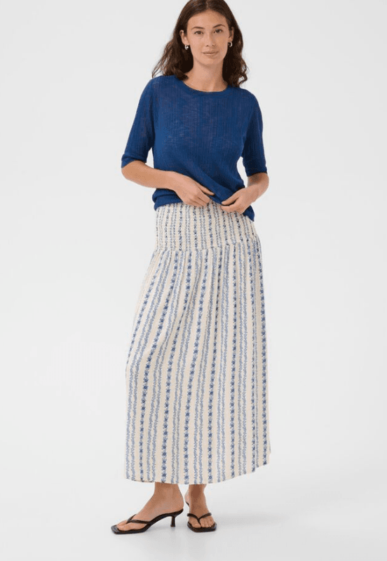 Culture CUhollie Skirt - Blue/White Graphic 