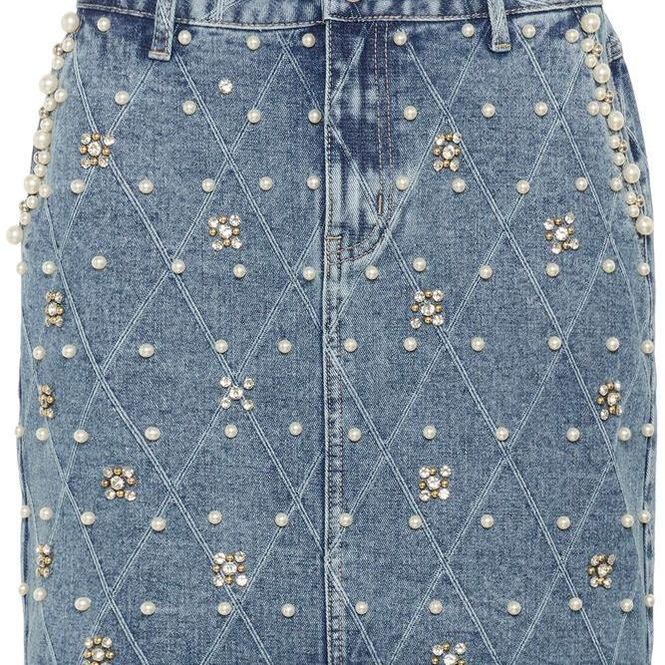 Hovedbilde Denim Skirt med paljetter. CUalys. Culture