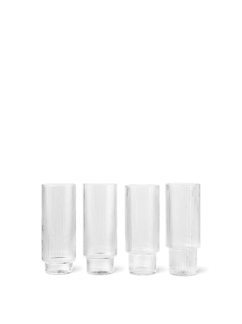 Hovedbilde Ripple Long Drink Glasses - Set of 4 - Clear/ ...