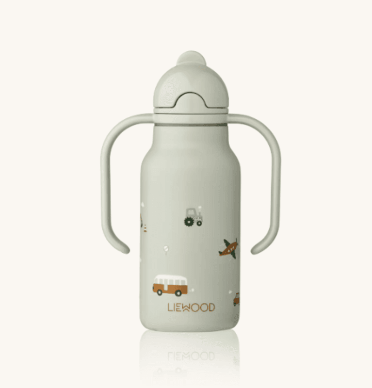Liewood Kimmie Water Bottle 250 ml - Vehicles / Dove blue